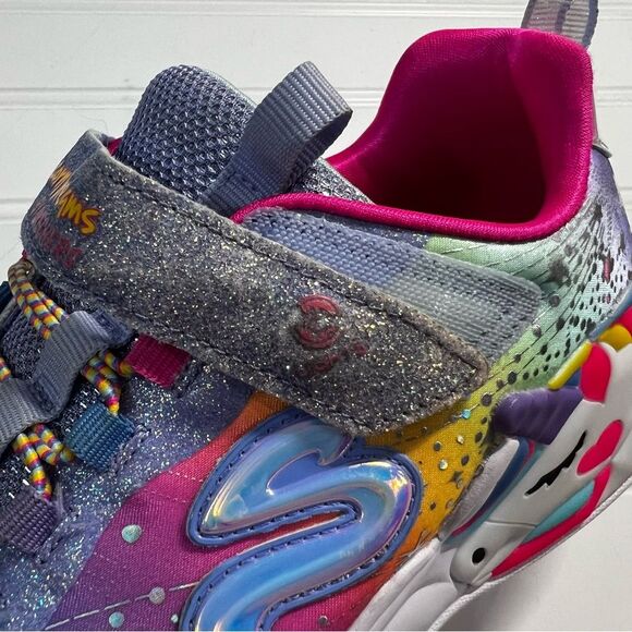 SKECHERS Purple Unicorn Rainbow Shoes Size 4 - Picture 8 of 11